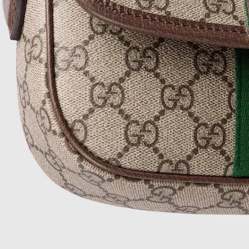 Gucci Ophidia Small Top Handle Bag / Beige And Dark Brown Light Gold Hardware - Image 9