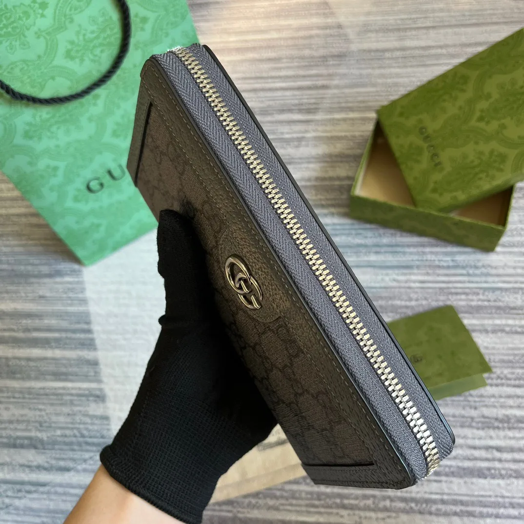 Gucci Ophidia Zip Around Wallet Supreme Canvas Grey / - Image 8