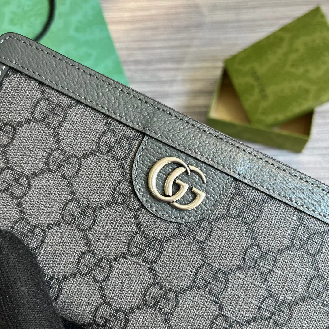 Gucci Ophidia Zip Around Wallet Supreme Canvas Grey / - Image 6