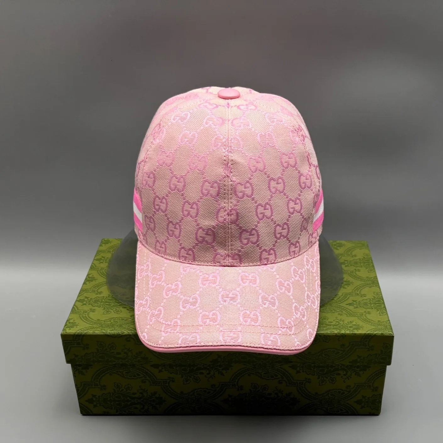 Alternative view of Gucci Original GG Canvas Baseball Hat With Web Pink GG