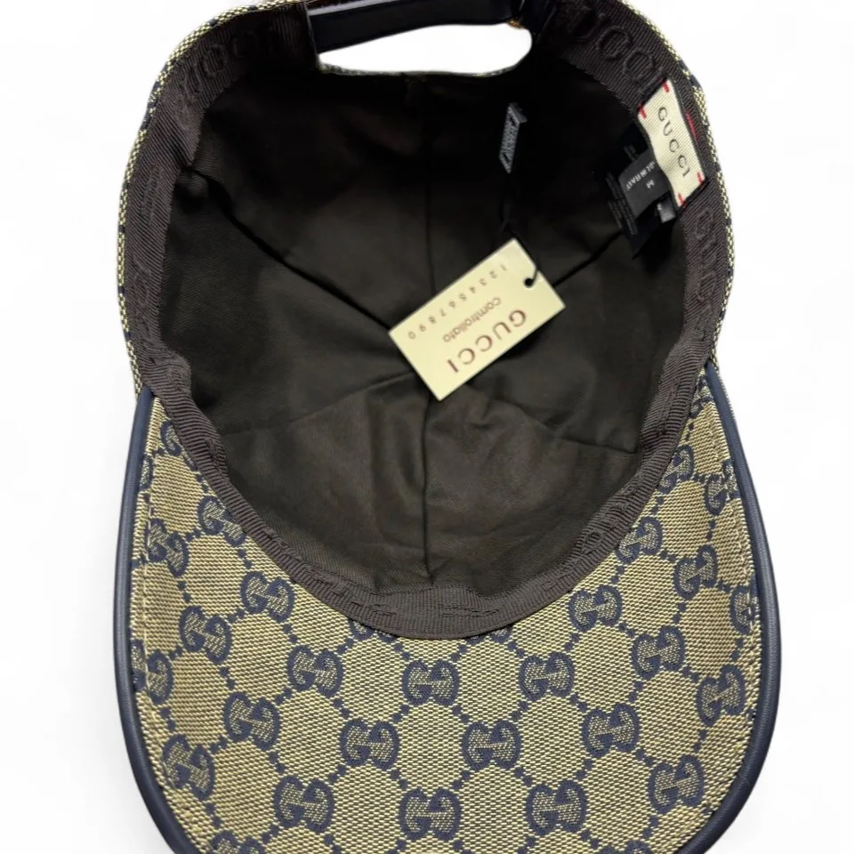 Gucci Original GG Canvas Baseball Hat With Web Beige/Blue GG - Image 6