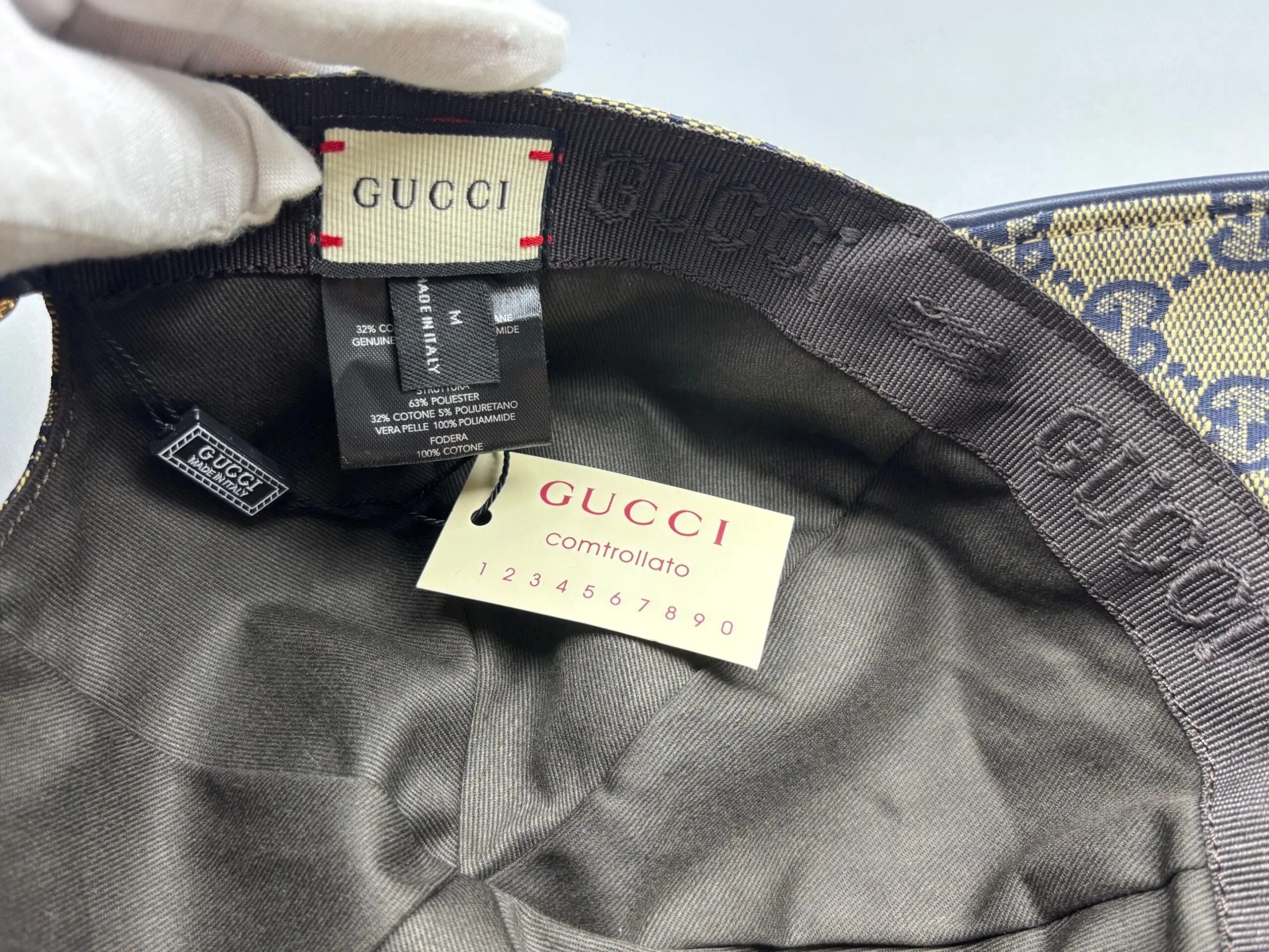 Gucci Original GG Canvas Baseball Hat With Web Beige/Blue GG - Image 7