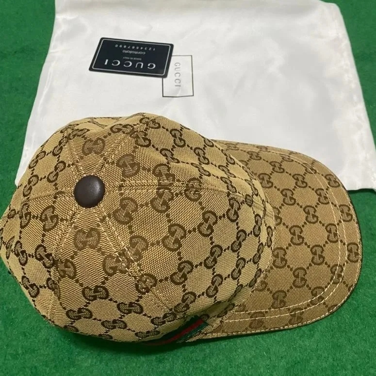 Gucci Original GG Canvas Baseball Hat With Web Beige GG - Image 4