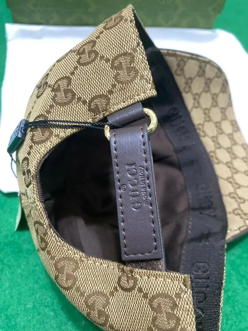Gucci Original GG Canvas Baseball Hat With Web Beige GG - Image 6