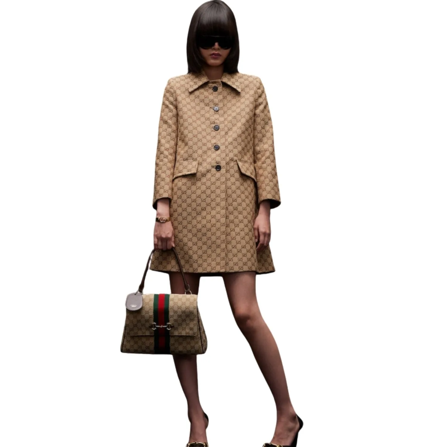 Gucci Paparazzo Medium Top Handle Bag / Chestnut Gold Hardware - Image 3