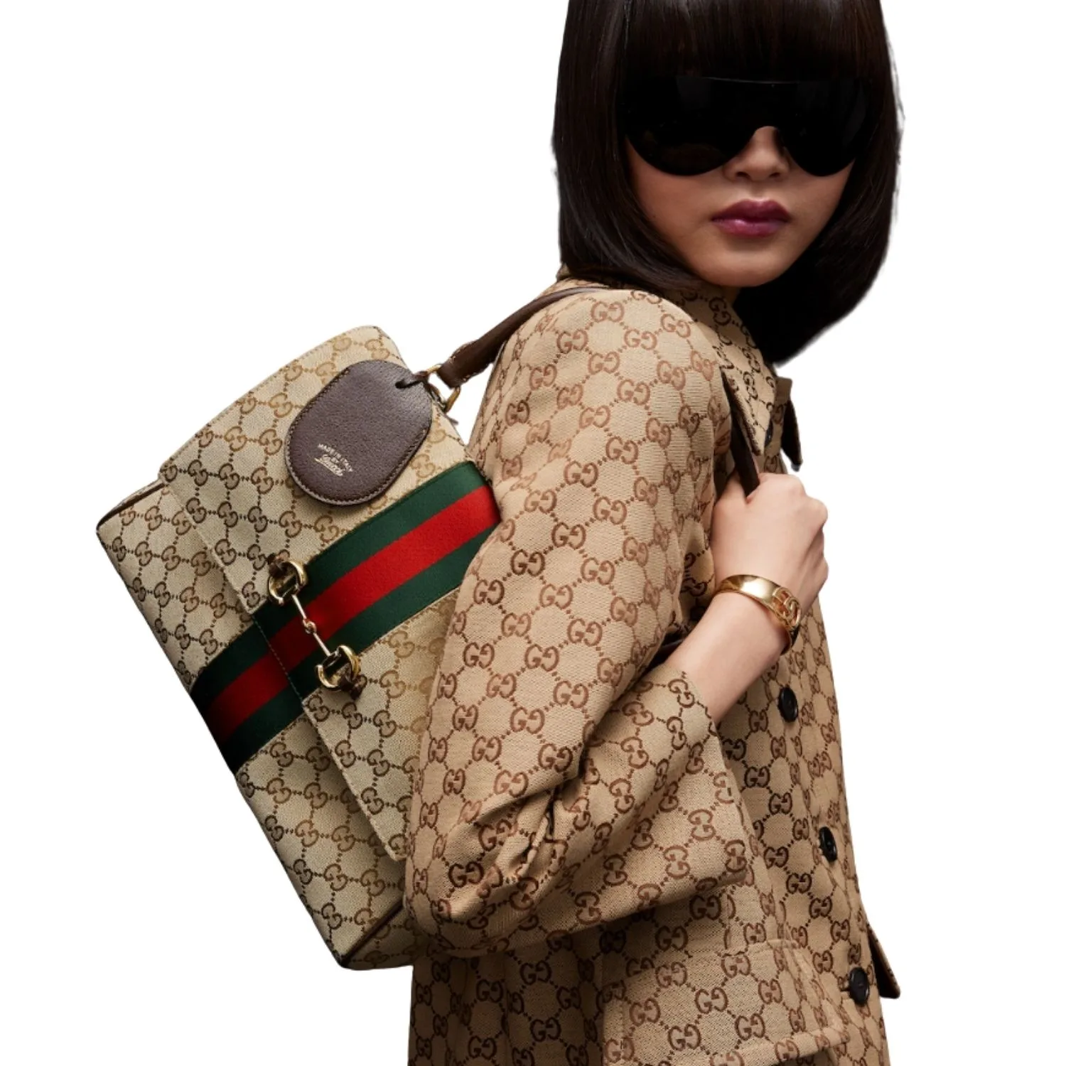 Alternative view of Gucci Paparazzo Medium Top Handle Bag / Chestnut Gold Hardware