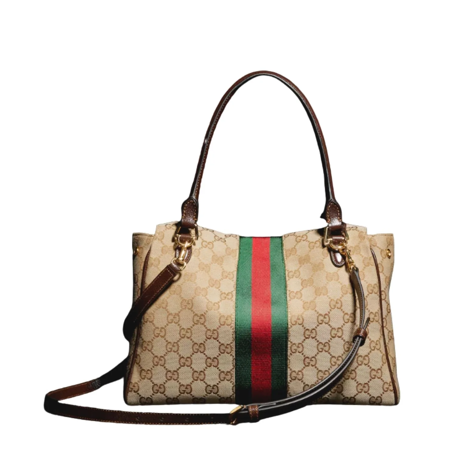 Gucci Paparazzo Medium Top Handle Bag / Chestnut Gold Hardware - Image 6
