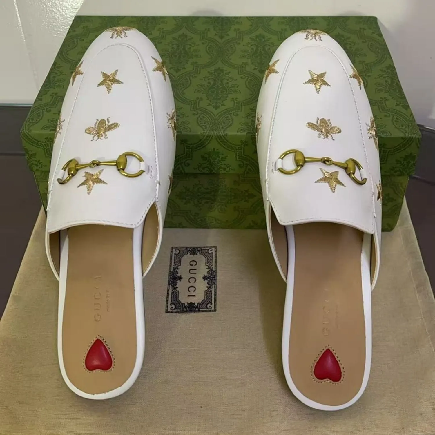 Alternative view of Gucci Princetown Slipper With Bee Stars Beige