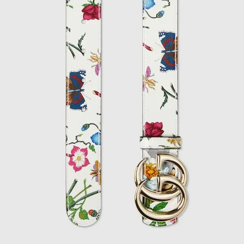 Gucci Reversible GG Marmont Belt White Flora/ Brown - Image 5