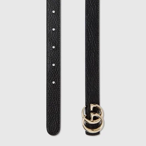 Gucci Reversible GG Marmont Thin Belt Black Flora - Image 6