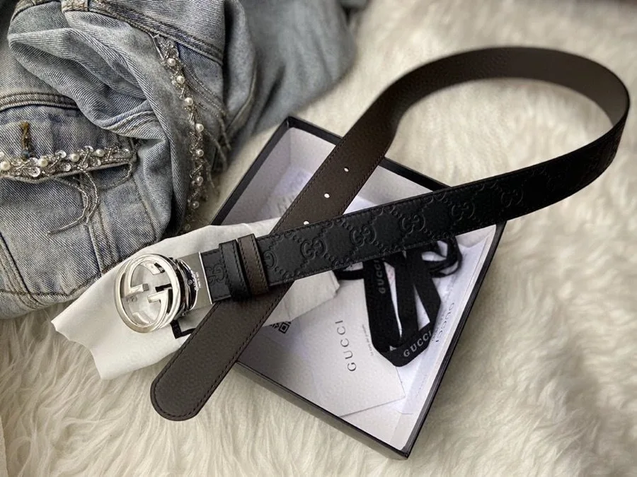 Gucci Reversible Gucci Belt Black GG, Women - Image 3