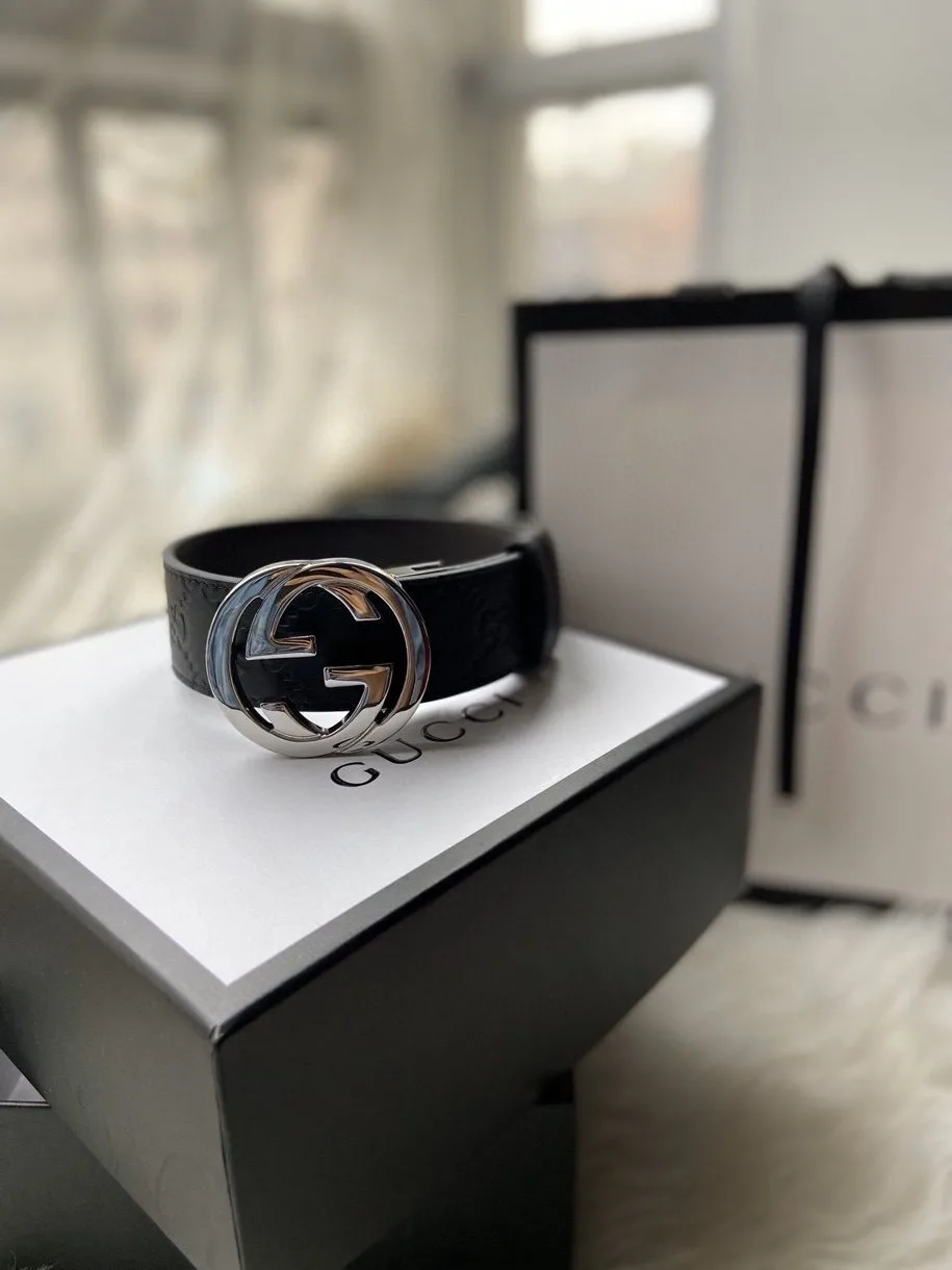 Alternative view of Gucci Reversible Gucci Belt Black GG, Women