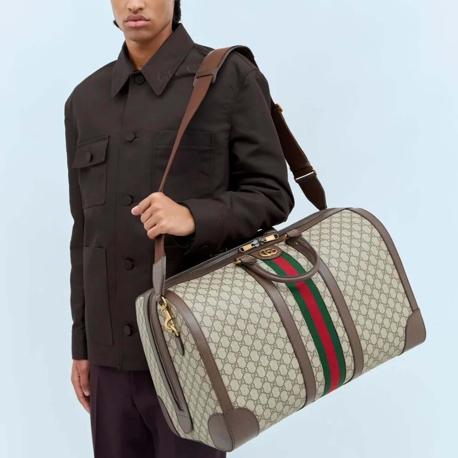 Alternative view of Gucci Savoy Large Duffle Bag / Beige Gold Hardware