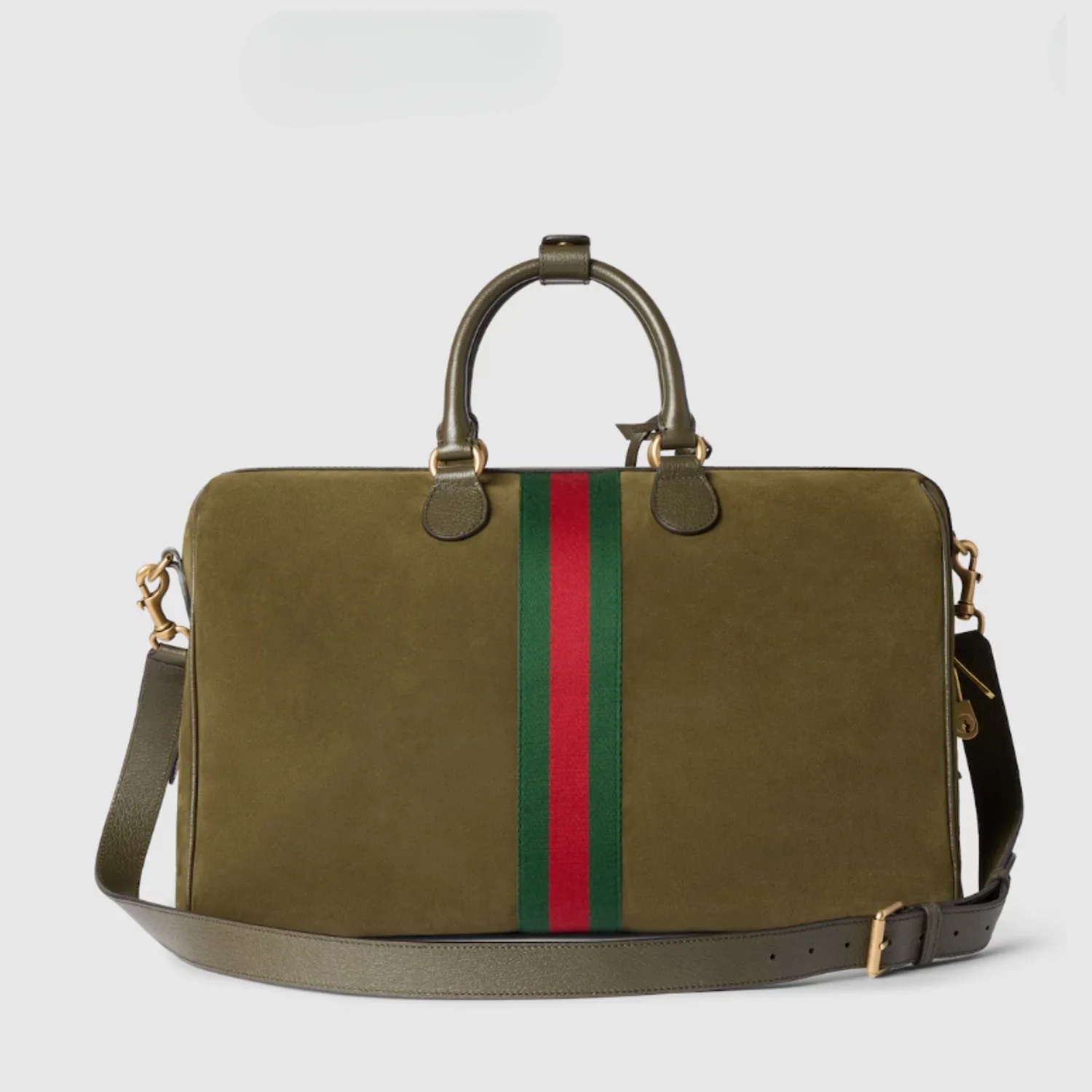 Gucci Savoy Medium Duffle Travel Bag / Dark Green Gold Hardware - Image 6