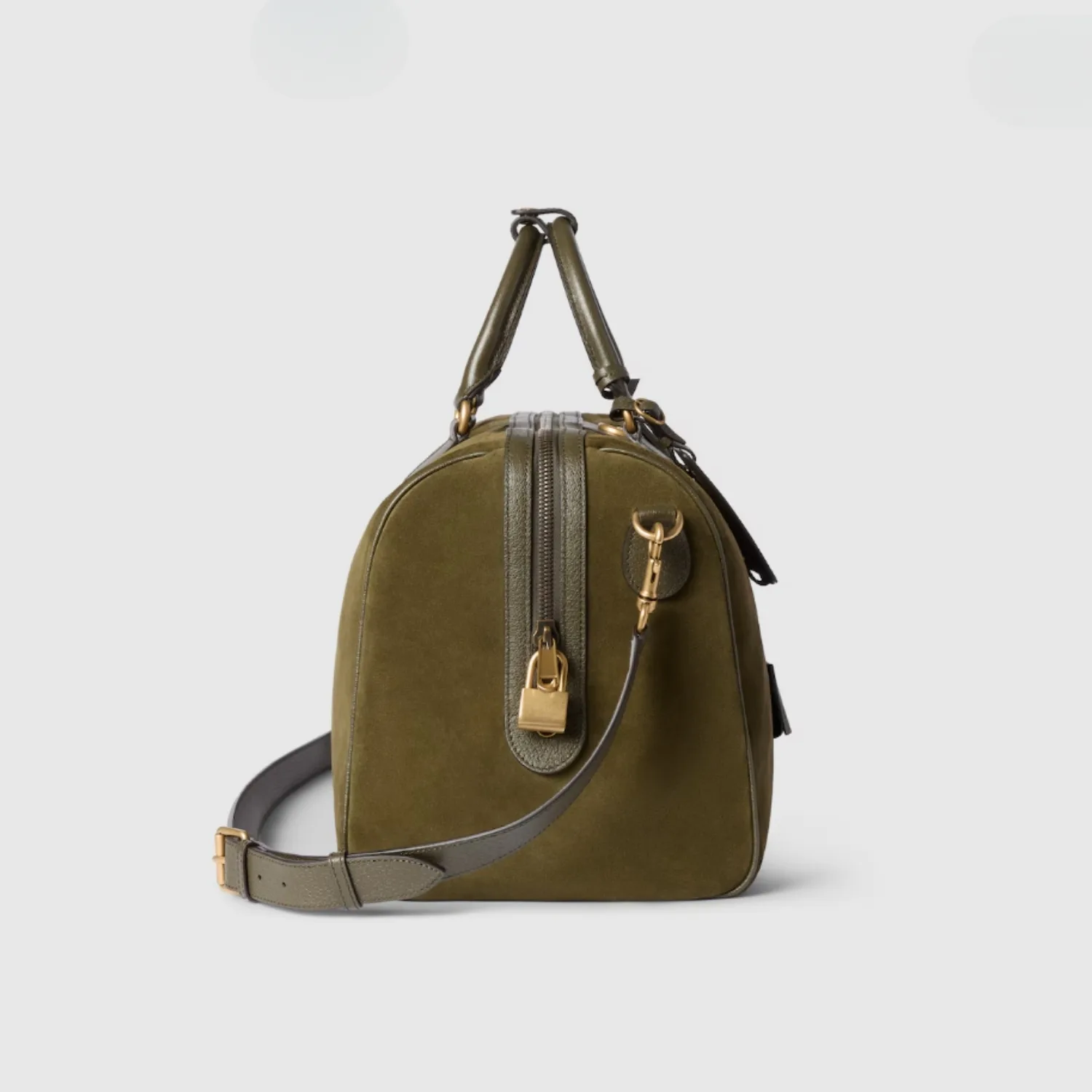 Gucci Savoy Medium Duffle Travel Bag / Dark Green Gold Hardware - Image 7