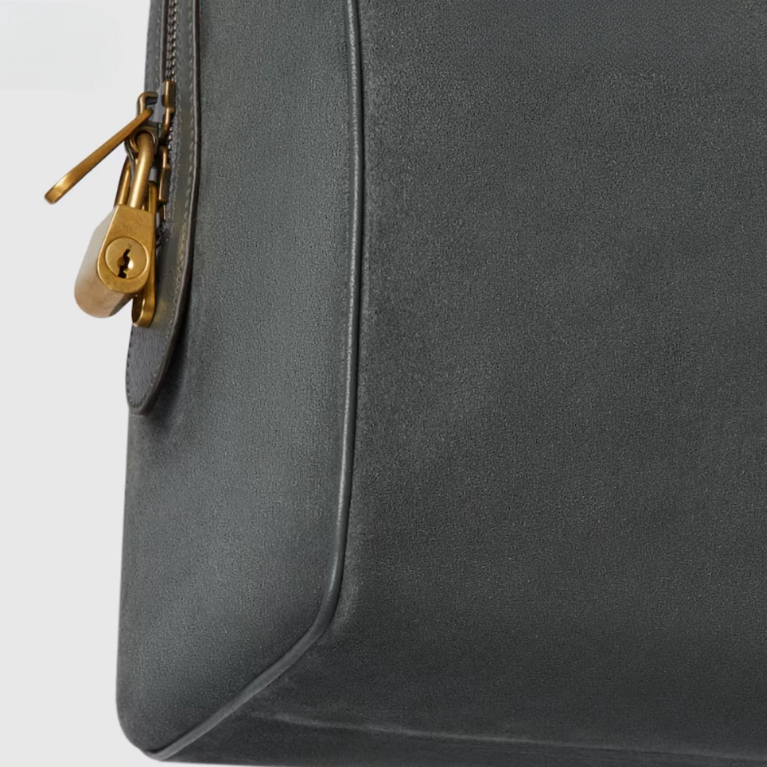 Gucci Savoy Medium Duffle Travel Bag / Dark Grey Gold Hardware - Image 9