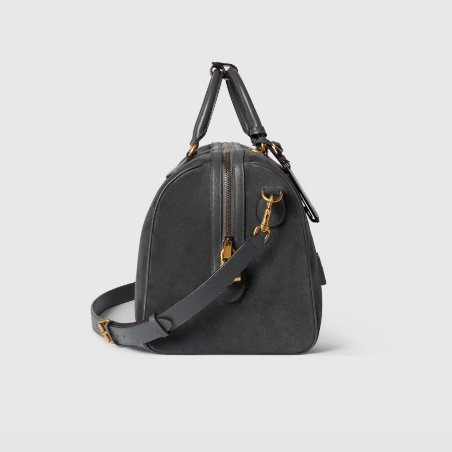 Gucci Savoy Medium Duffle Travel Bag / Dark Grey Gold Hardware - Image 4