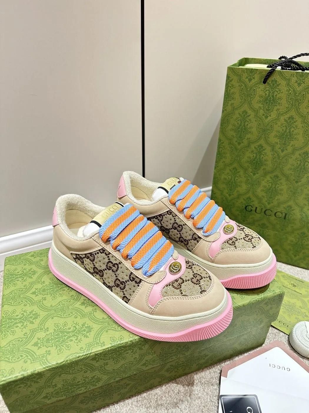Gucci Screener Sneaker Pink - Image 3