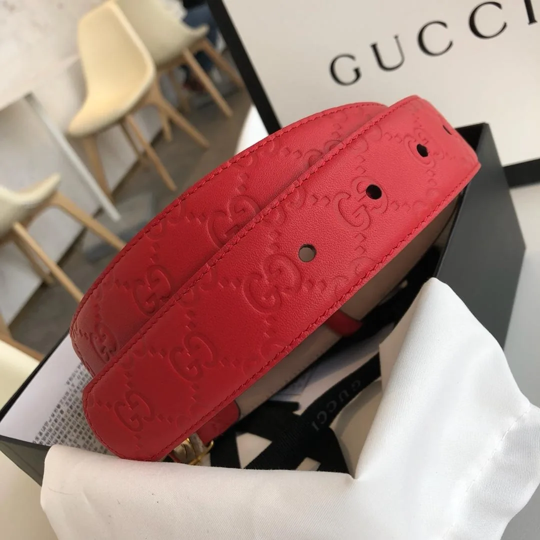 Alternative view of Gucci Belt Red/Cream GG, Women