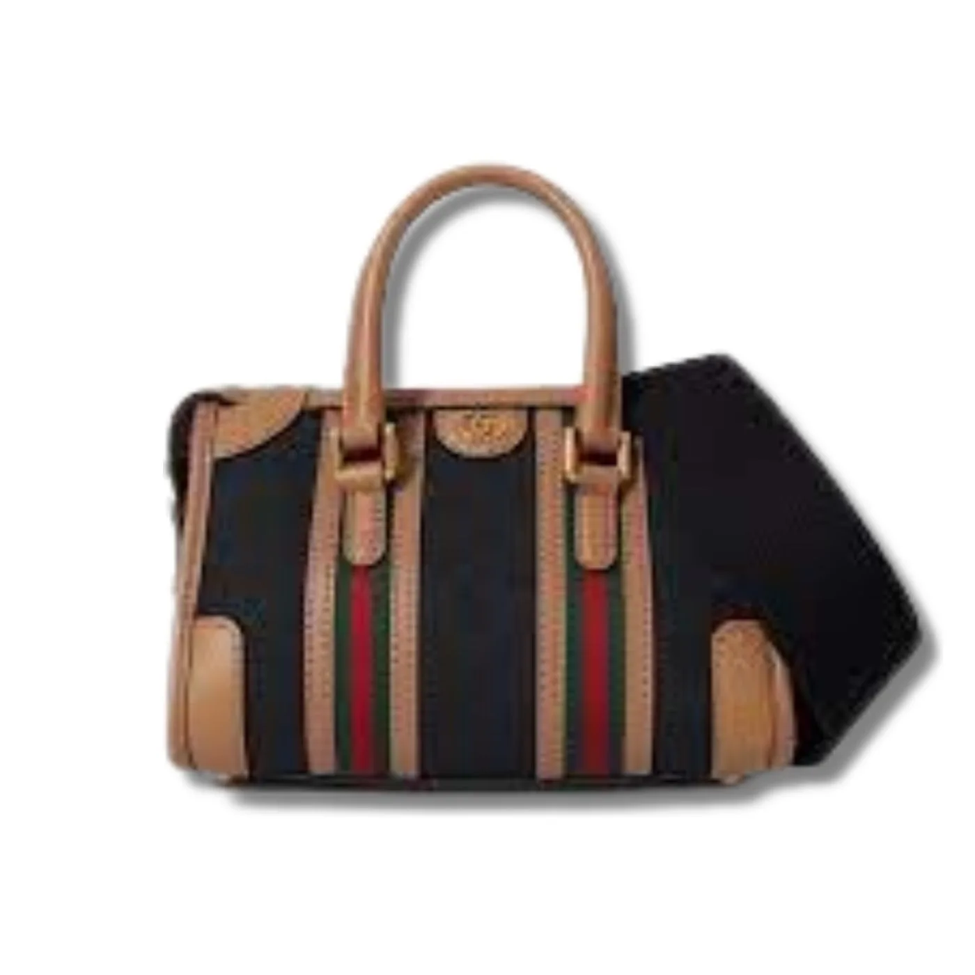 Small Bauletto Top Handle Bag With Double G Brown/Grey /