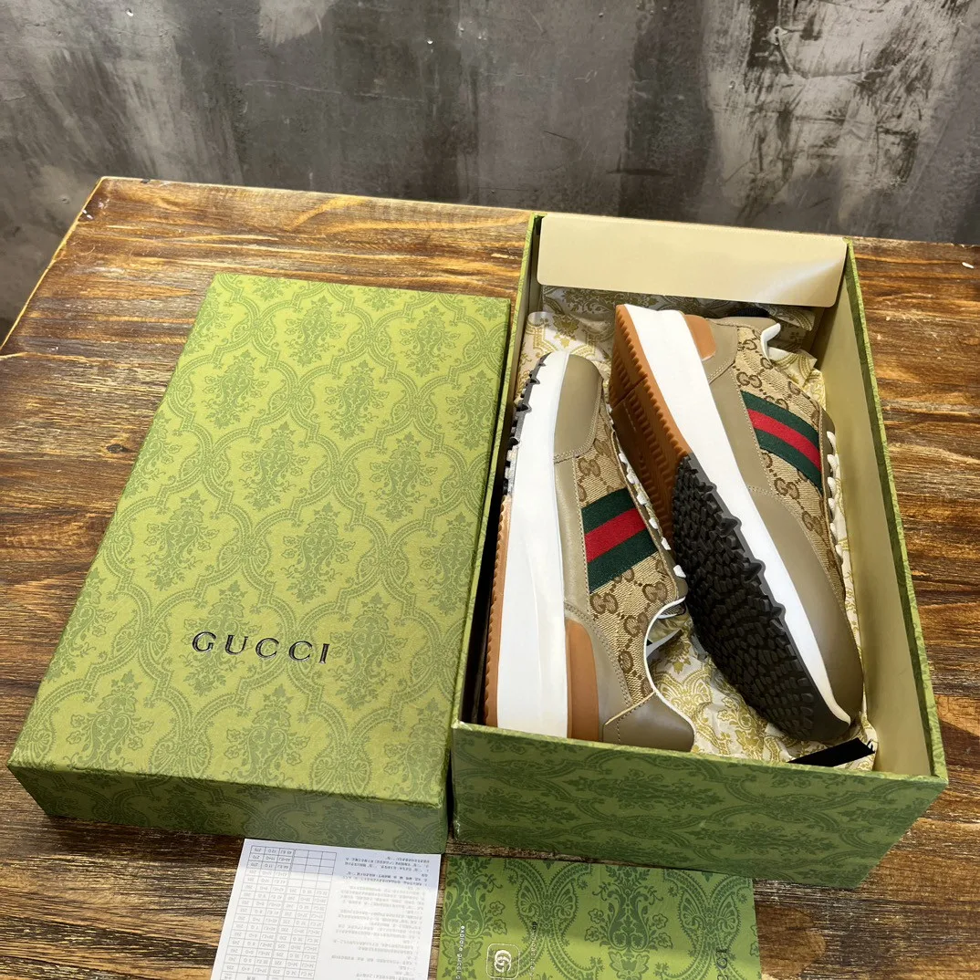 Gucci Sneaker With Web Beige - Image 9