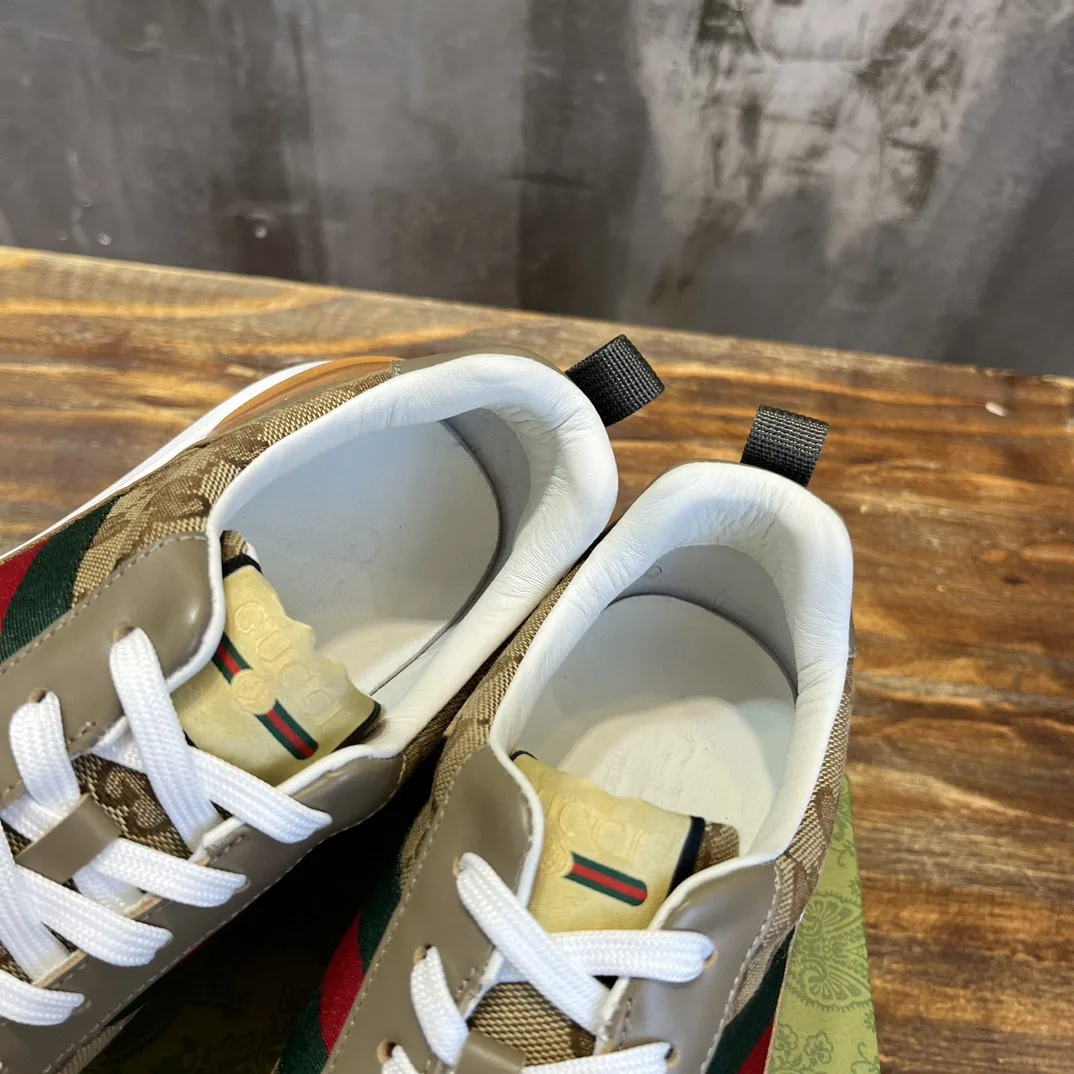 Gucci Sneaker With Web Beige - Image 4