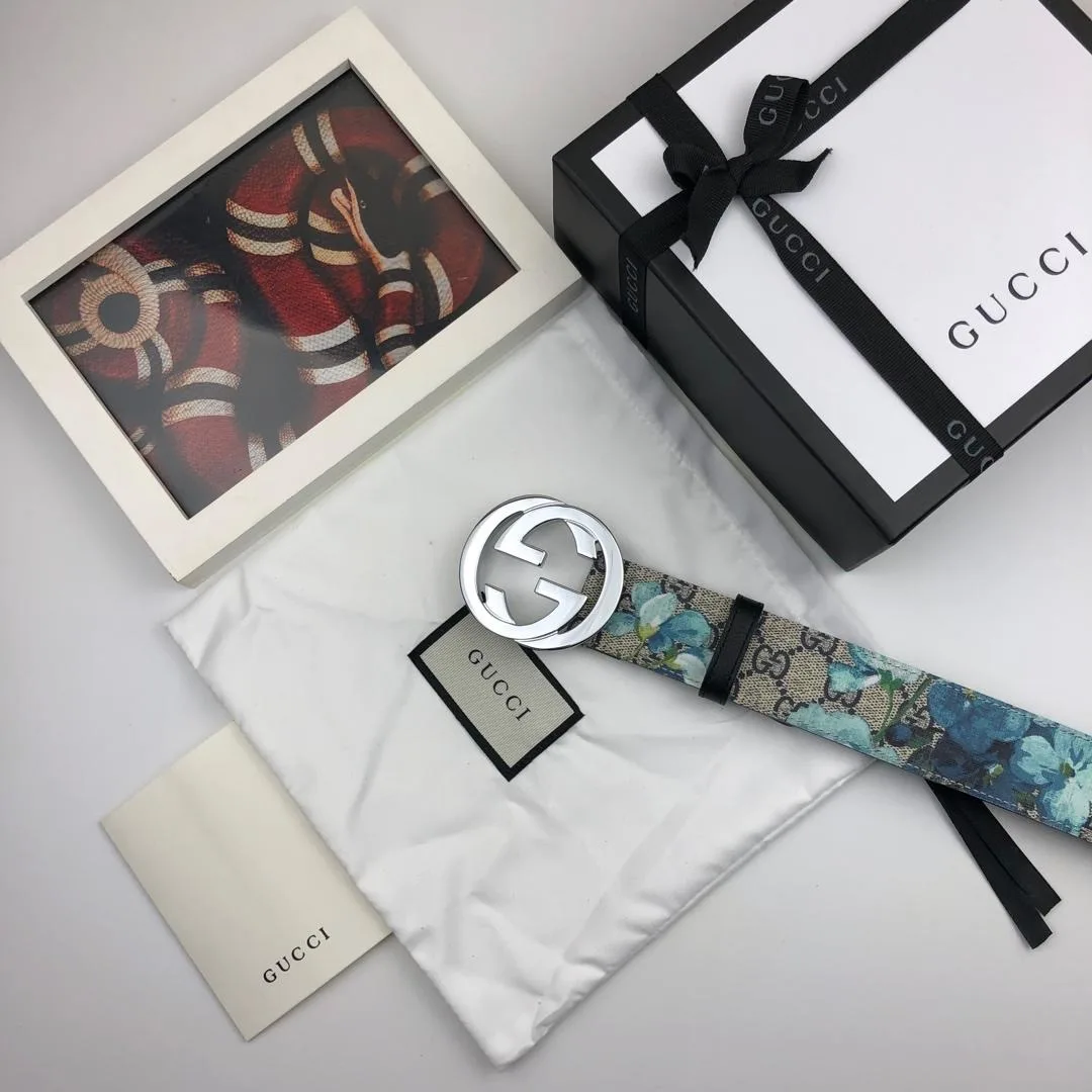 Gucci Superme Belt With Floral Embroidery Beige/Ebony Supreme Canvas - Image 5
