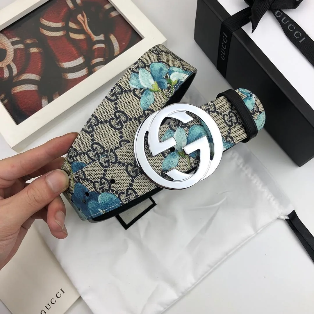 Gucci Superme Belt With Floral Embroidery Beige/Ebony Supreme Canvas - Image 7