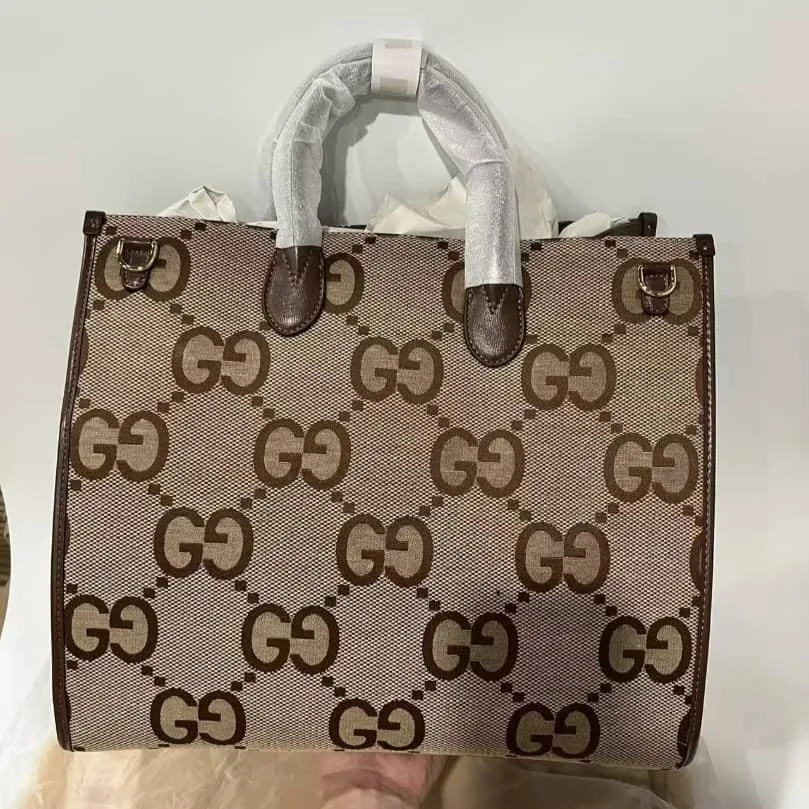 Gucci Tote Bag With Jumbo Camel And Ebony Jumbo GG Canvas / - Image 3