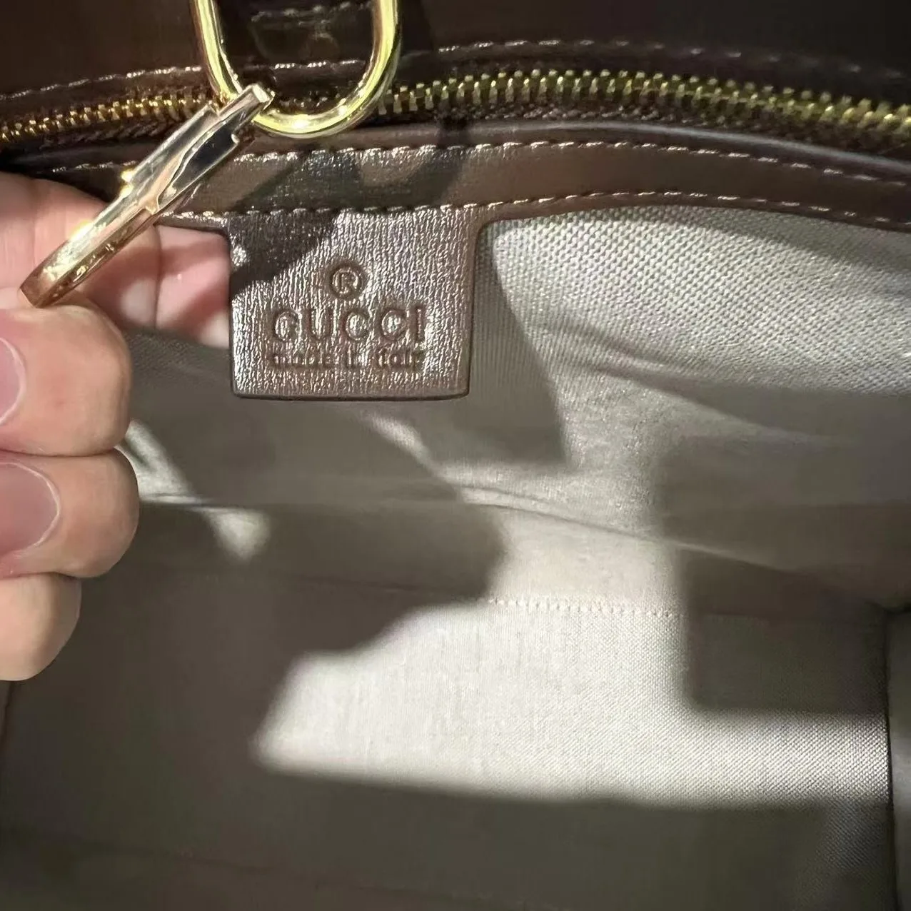 Gucci Tote Bag With Jumbo Camel And Ebony Jumbo GG Canvas / - Image 9