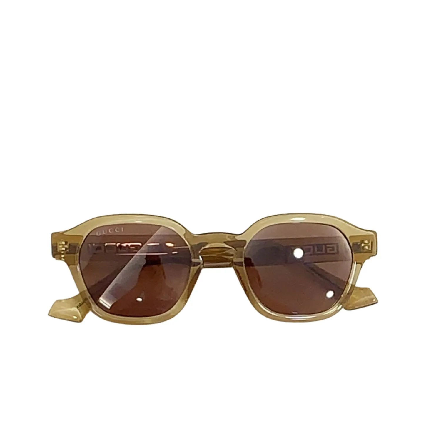 Gucci Transparent Yellow Frame Sunglasses - Image 3
