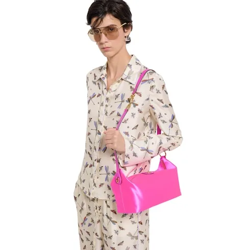 Gucci Vanity Medium Top Handle Bag / Fuchsia Gold Hardware - Image 3