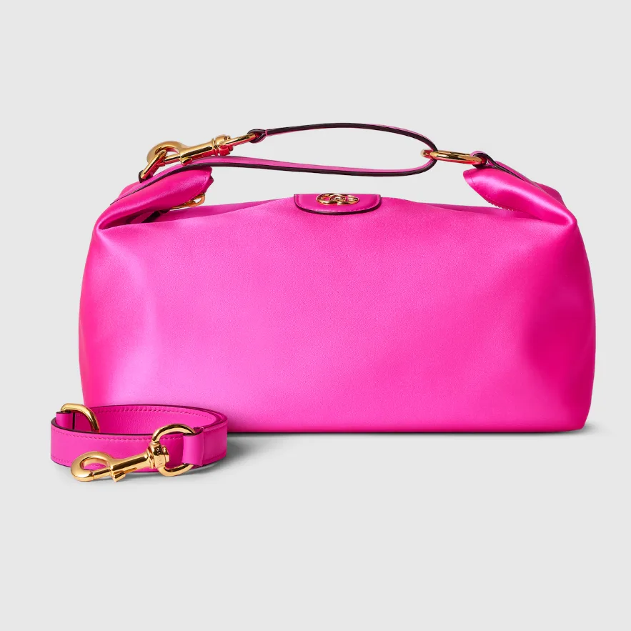 Gucci Vanity Medium Top Handle Bag / Fuchsia Gold Hardware - Image 4