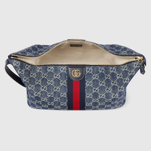Gucci Vanity Medium Top Handle Bag / Blue/ White Light Gold Hardware - Image 8