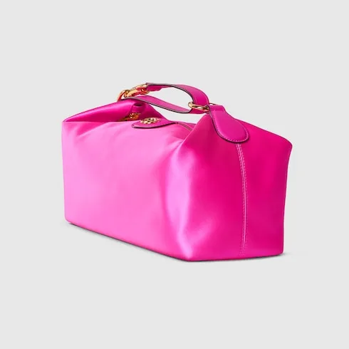 Gucci Vanity Medium Top Handle Bag / Fuchsia Gold Hardware - Image 7