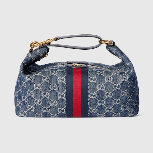 Gucci Vanity Medium Top Handle Bag / Blue/ White Light Gold Hardware - Image 4