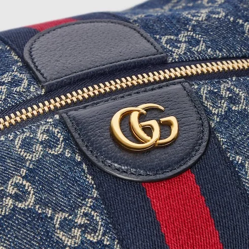 Gucci Vanity Medium Top Handle Bag / Blue/ White Light Gold Hardware - Image 7