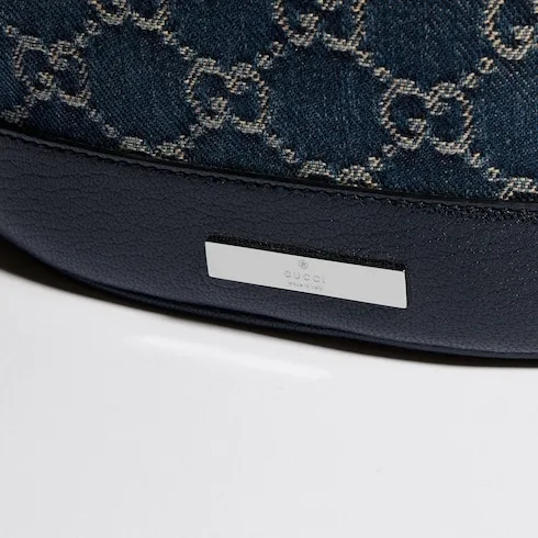 Gucci Venice Small Bucket Bag / Dark Blue Denim Palladium Hardware - Image 10