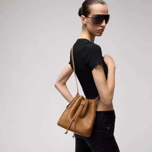 Gucci Venice Small Bucket Bag / Dark Beige Gold Hardware - Image 3