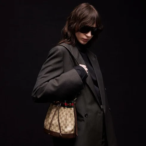 Alternative view of Gucci Venice Small Bucket Bag / Sand/ Dark Brown Gold Hardware