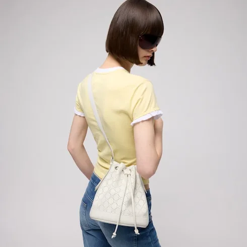 Gucci Venice Small Bucket Bag / White Palladium Hardware - Image 3