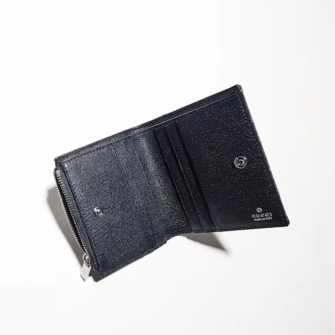 Gucci Wallet with Gucci Plaque Small / Dark Blue Palladium Hardware - Image 5