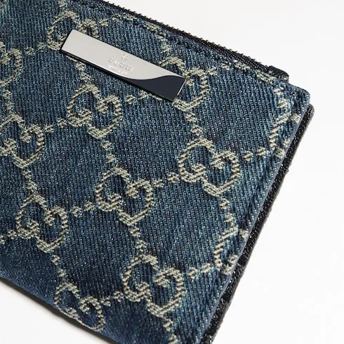 Gucci Wallet with Gucci Plaque Small / Dark Blue Palladium Hardware - Image 4