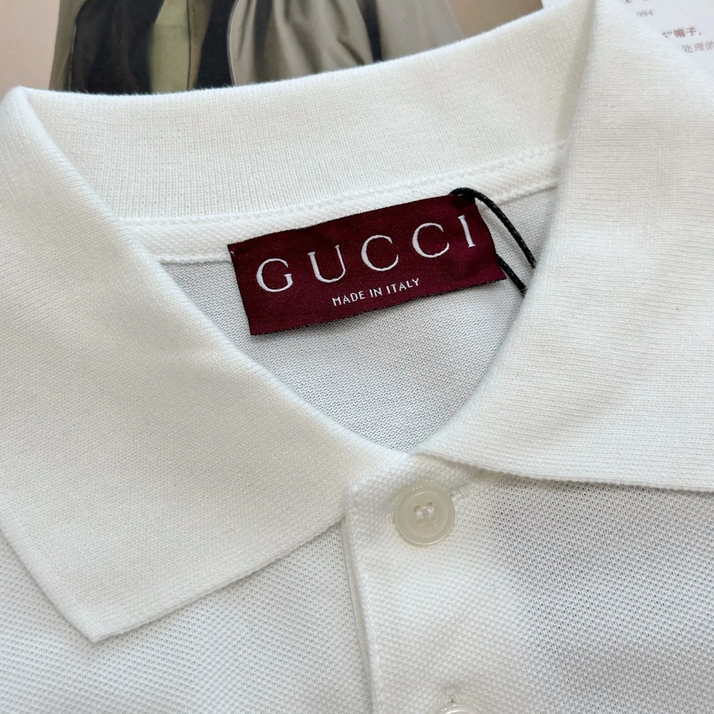 Gucci Web Stripe Pique Polo Shirt White - Image 5