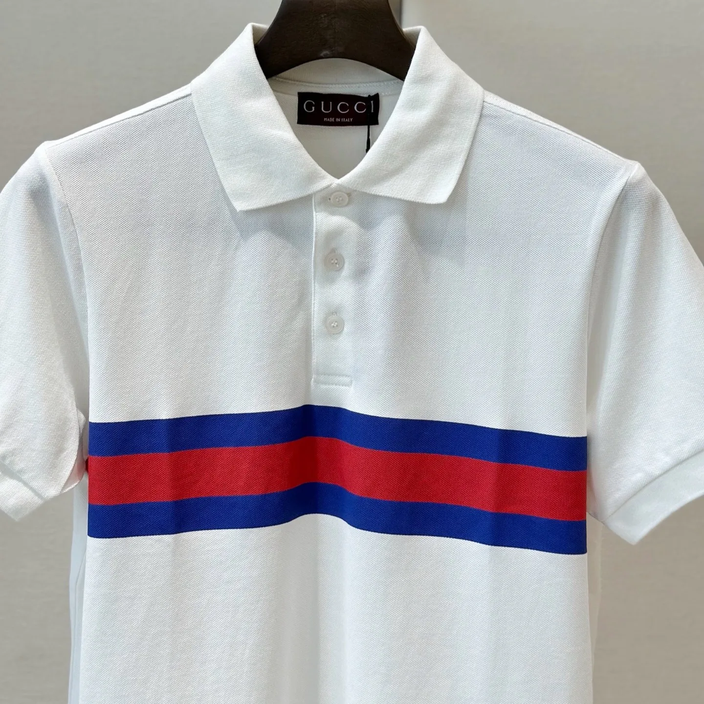 Gucci Web Stripe Pique Polo Shirt White - Image 4