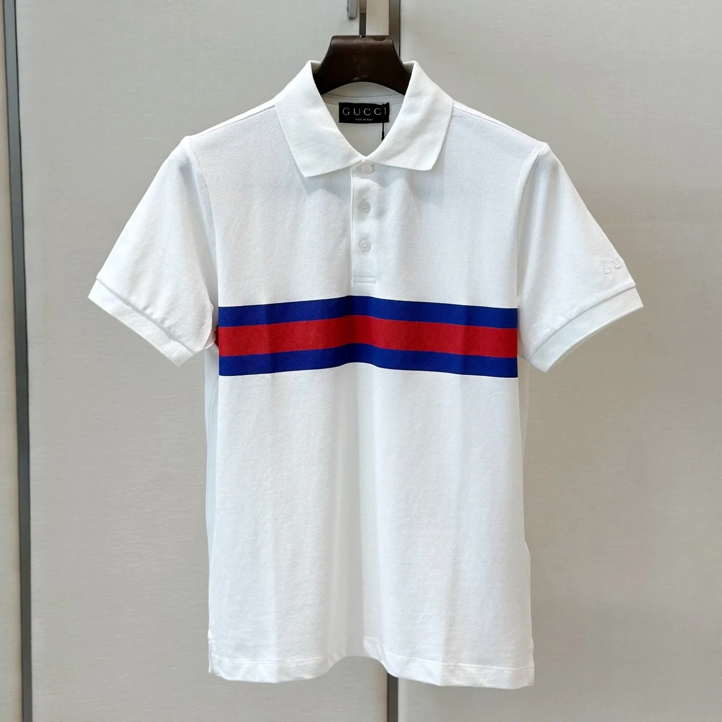 Alternative view of Gucci Web Stripe Pique Polo Shirt White