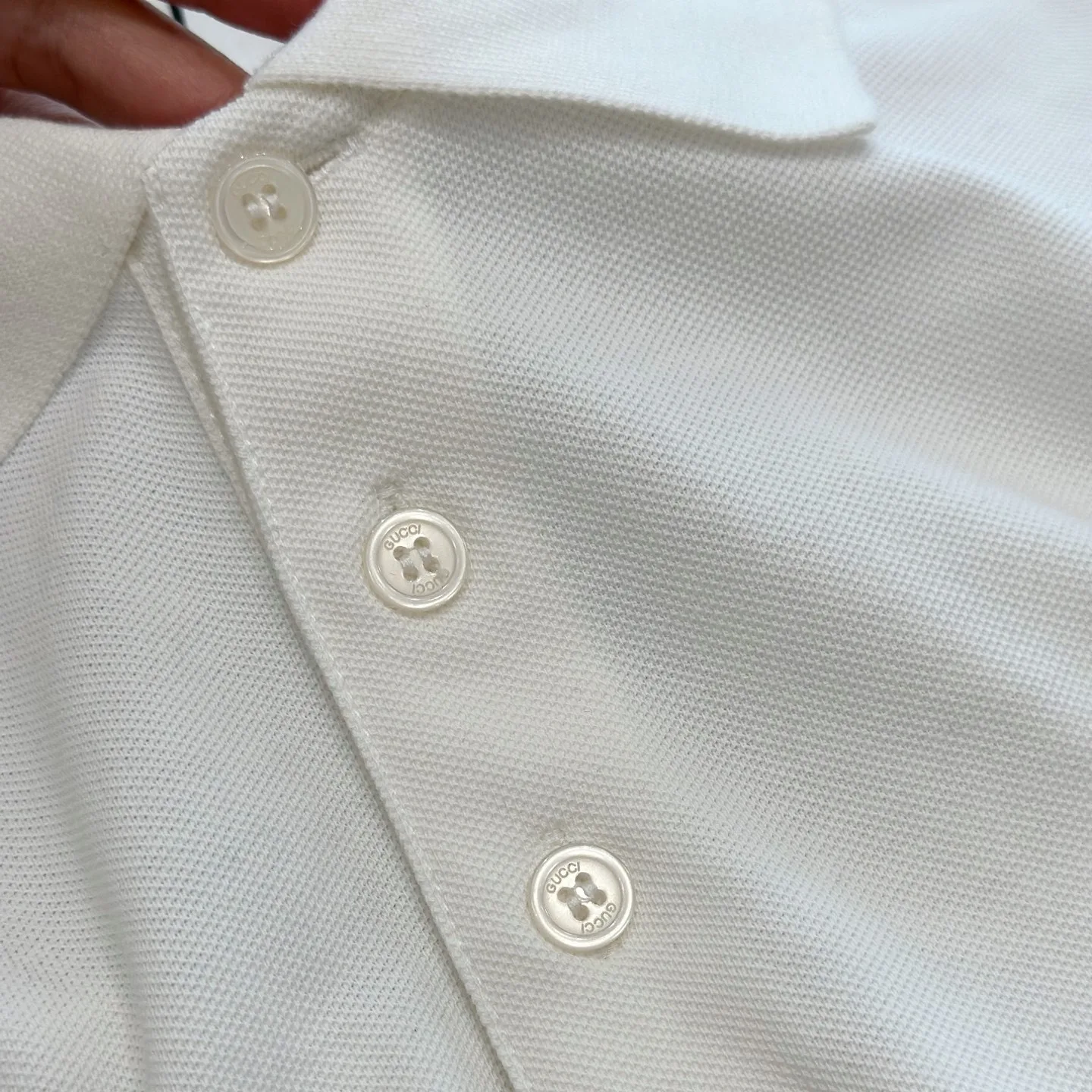 Gucci Web Stripe Pique Polo Shirt White - Image 8