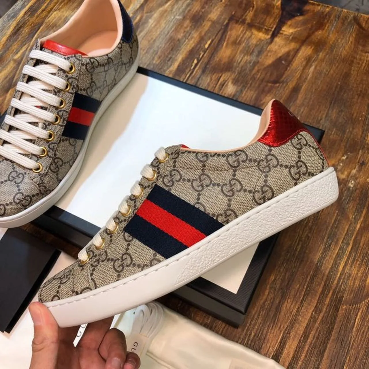 Alternative view of Gucci Women’s Ace GG Supreme Sneaker Brown