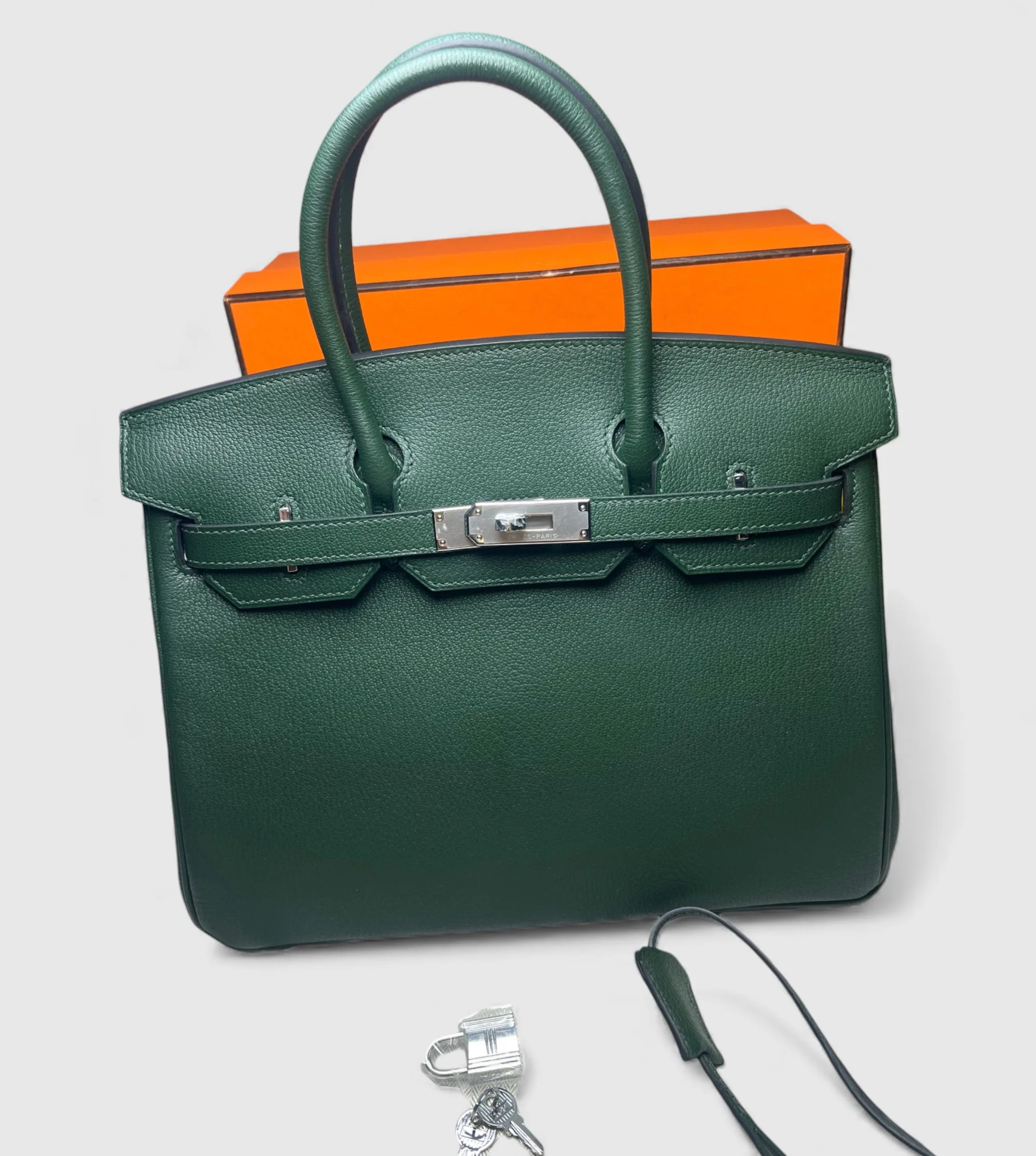 Alternative view of Hermes Birkin 30 Top Handle Bag / Togo Etoupe Silver Hardware