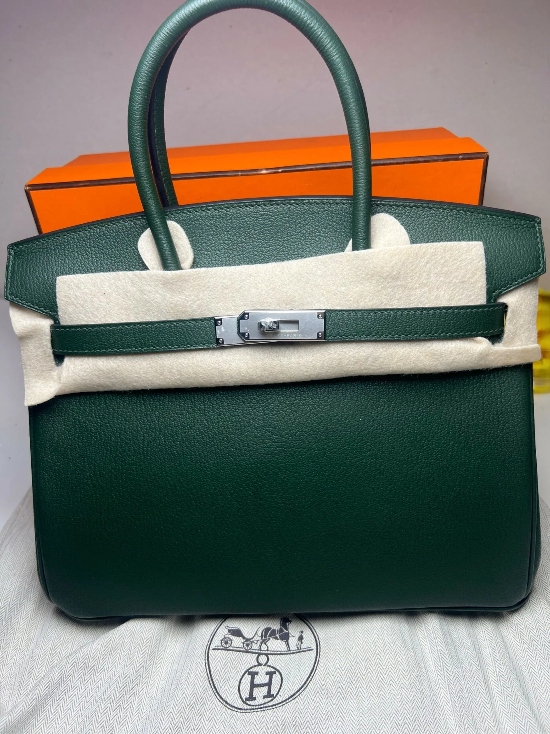 Hermes Birkin 30 Top Handle Bag / Togo Etoupe Silver Hardware - Image 3